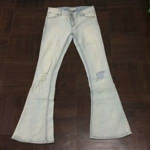 Free People flared jean with ripped knees